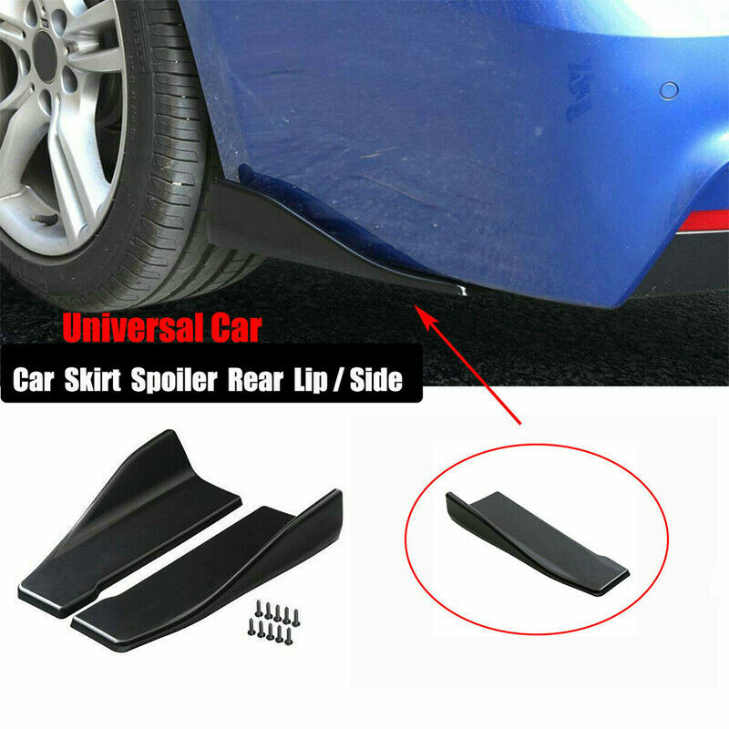 48CM 18.9'' Black Car Side Skirt Rear Rocker Splitters Winglet Wing Universal