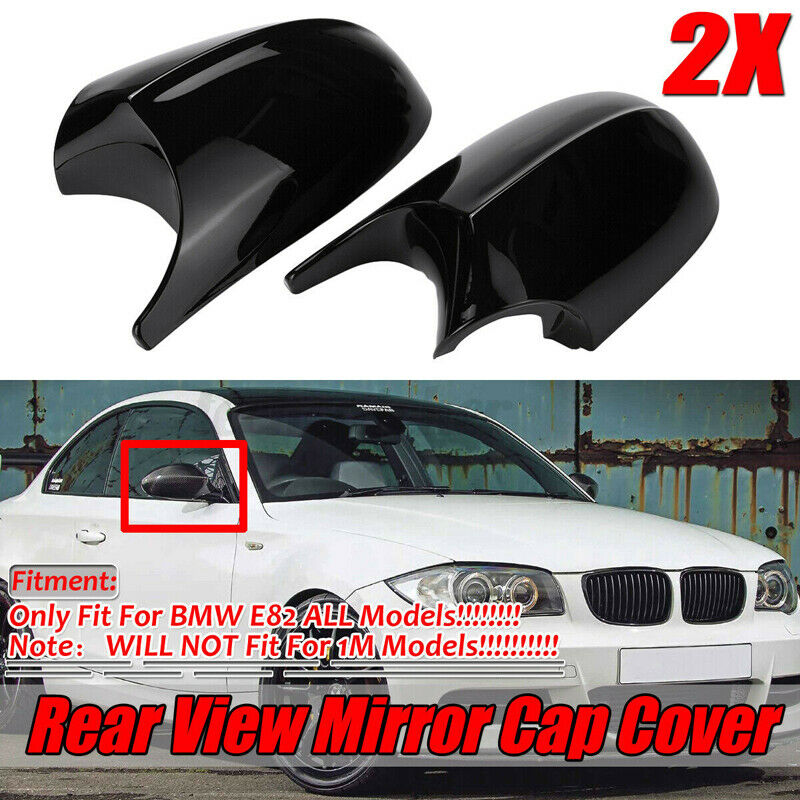 For BMW LCI 1 Series E82 E88 E87 2010-2013 Gloss Black Rear Wing Mirror Cover