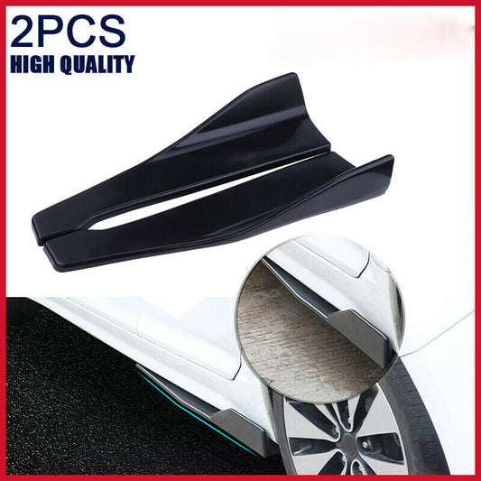48CM 18.9'' Black Car Side Skirt Rear Rocker Splitters Winglet Wing Universal