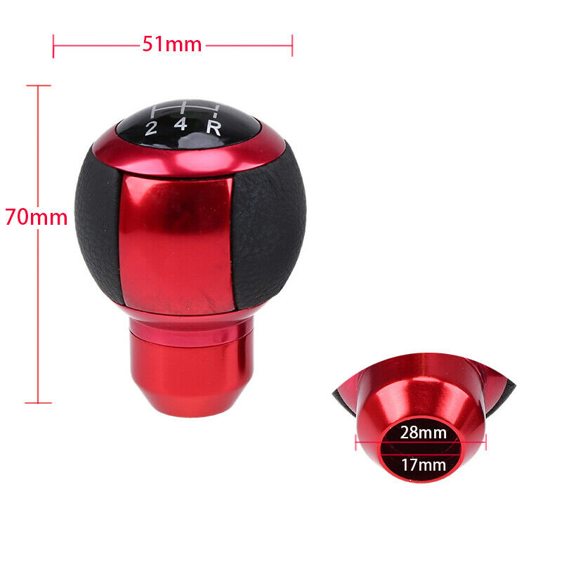 Universal Red 5 Speed R Shift Knob Manual Gear Stick Shifter Lever Aluminum UK