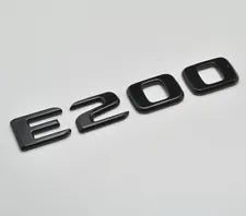 For Mercedes Benz E200 Gloss Black Rear Boot Trunk Letter Number Badge Emblem