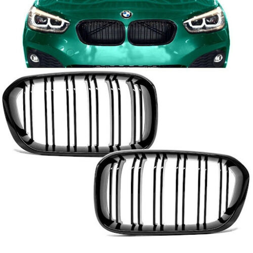 BMW F20 F21 LCI facelift 15> gloss black kidney front grilles grills twin spoke