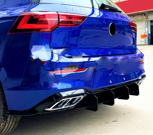 VW Golf MK8 TSI TDI R Line Rear Blade Style Diffuser 2020+ Spoiler Kit