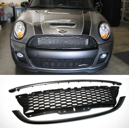 MINI COOPER S & JCW R56 R57 R58 R59 GLOSS BLACK FRONT GRILLE BUMPER BONNET UK