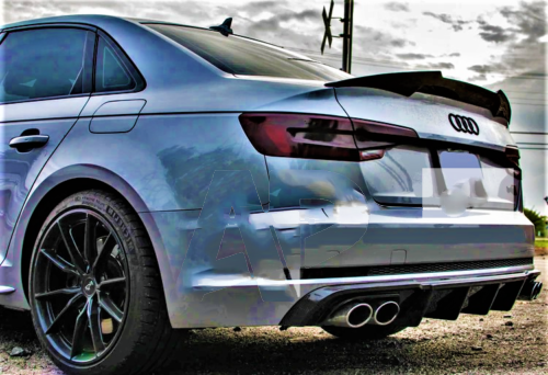 Audi RS4 Look A4 S4 RS4 B9 Saloon Gloss Black M4 Style Boot Lip Spoiler 2016+