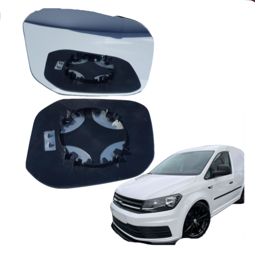 VW Caddy Right Driver side wing mirror glass 2015-On heated