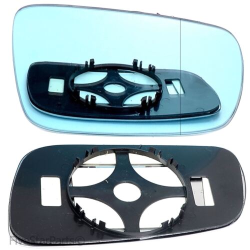 Left passenger side wing mirror glass for Volkswagen Golf MK4 96-04 heat Blue