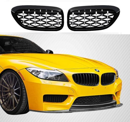 BMW E89 Z4 black chrome diamond style front kidney grilles grille grills UK