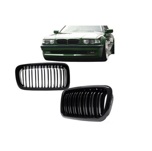 BMW 7 SERIES E38 GLOSS BLACK TWIN SLAT FRONT KIDNEY GRILLES GRILLE GRILL UK