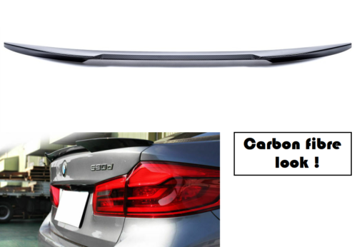 BMW 5 series G30 saloon V style rear boot trunk lip spoiler carbon fibre look UK