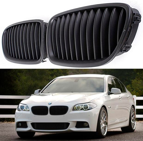 BMW F10 F11 & M5 MATTE BLACK M PERFORMANCE LOOK FRONT KIDNEY GRILLES GRILLS UK