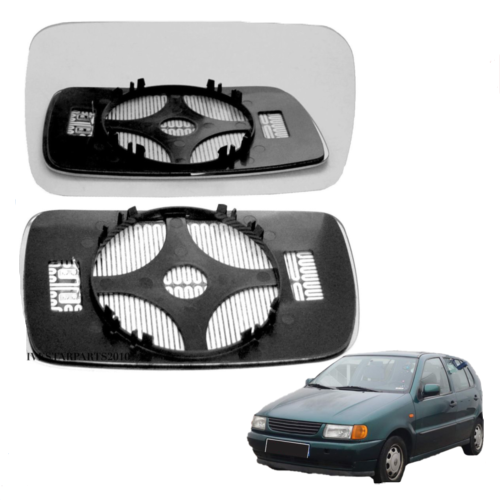Right Driver side wing mirror glass for VW Polo (6N1) 1994-1999 Heated