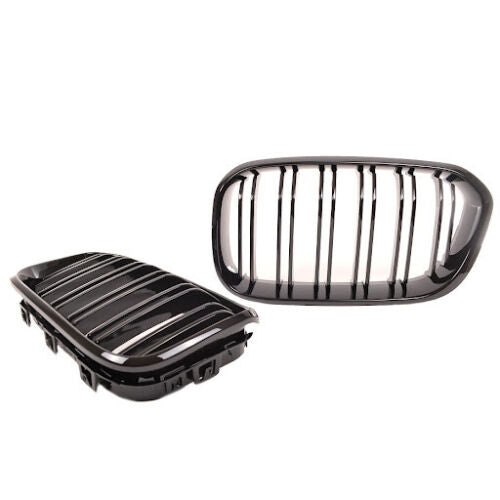 BMW F20 F21 LCI facelift 15 > gloss black kidney front grilles grills twin spoke