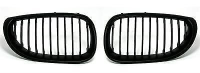BMW 5 SERIES E60 E61 MATTE BLACK PERFORMANCE STYLE FRONT KIDNEY GRILLES GRILLS