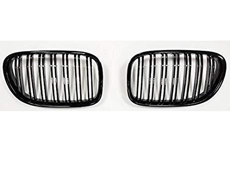 BMW F01 F02 LCI 12-15 gloss shiney black front kidney grilles double twin spoke