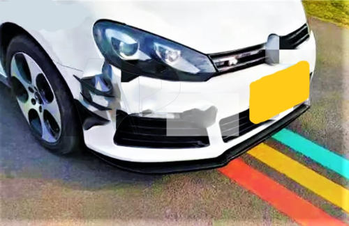 VW Golf MK6 R20 R Gloss Black Front Splitter Spoiler Lip Body Kit 2008-2013