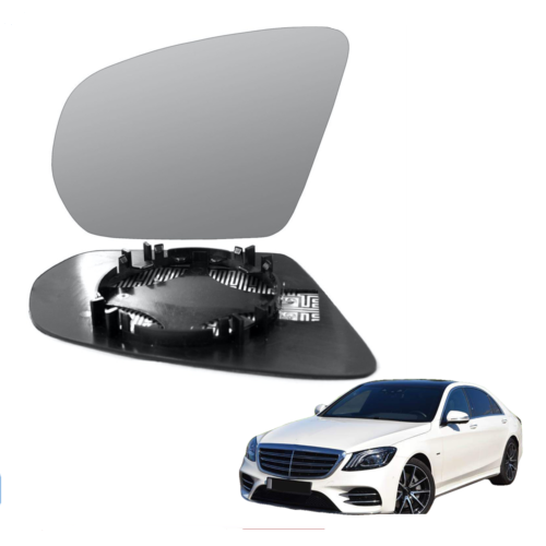Left passenger side wing mirror glass for Mercedes S-Class 2013-On heated
