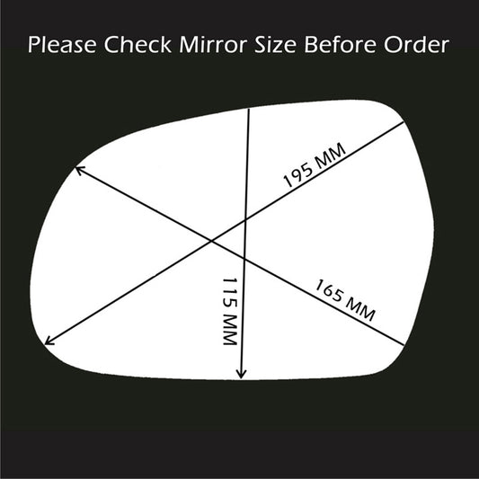 for S3 2009 to 2012 Wing Mirror Glass LEFT HAND UK Passenger Side Door