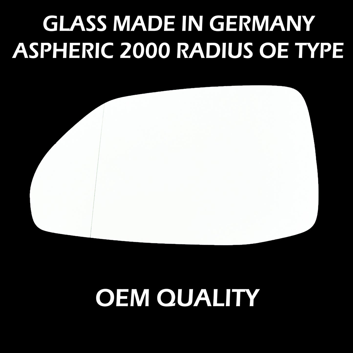 for Q7 2015 to 2021 Wing Mirror Glass LEFT HAND UK Passenger Side Door