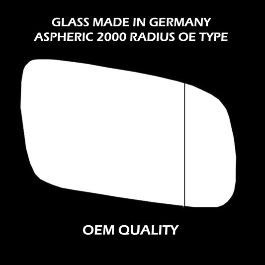 for RS6 2002 to 2004 Wing Mirror Glass RIGHT HAND UK Driver Side Door
