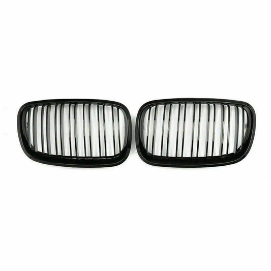 BMW X5 Gloss Black Double Slat Front Bumper Kidney Grille E70 X6 E71 2007-13