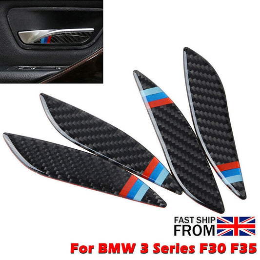 BMW 3 4 Series Carbon Fiber Car Interior Door Handle Trim F30 F32 2013-2018