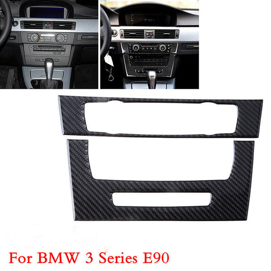 Carbon Fiber Console CD&AC Panel Cover For BMW 3 Series E90 E92 E93 2005-2012 UK
