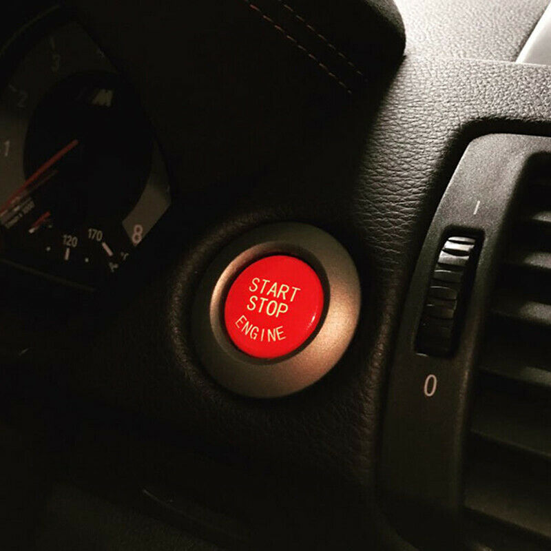 Red Engine Start Stop Push Button Replace Cover Trim For BMW E90 E92 E60 X5