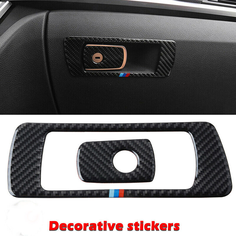 Sedan CFRP Co-pilot Storage Box Handle Trim For 2013-2019 BMW 3 Series F30 F34