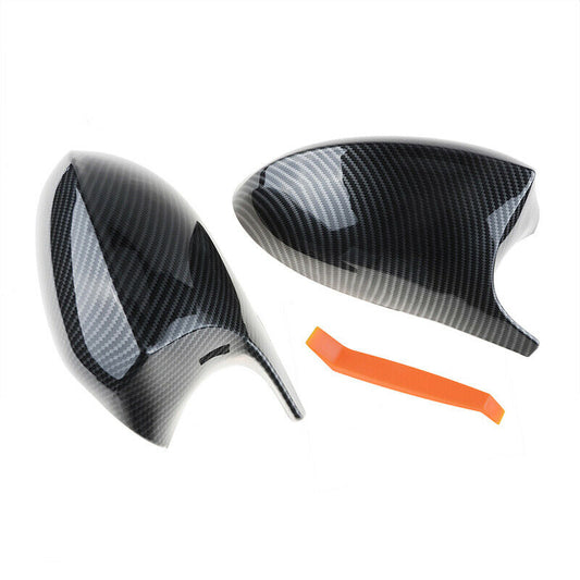 2X Carbon Fiber Rearview Wing Mirror Cover Cap For BMW E90 E91 E92 E93 LCI 05-08