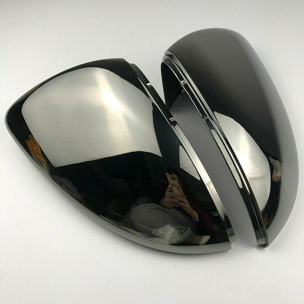 Gloss Black Wing Mirror Cover Caps Casing For VW Golf Mk7 Mk7.5 R GTI 2013-18