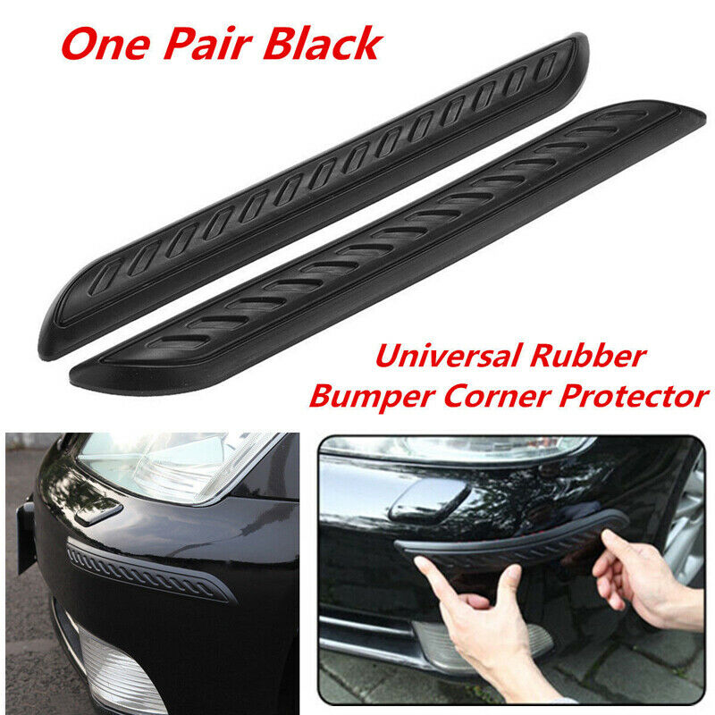 Pair Car Black Anti-rub Strip Bumper Body Corner Protector Guard Rubber UK AE