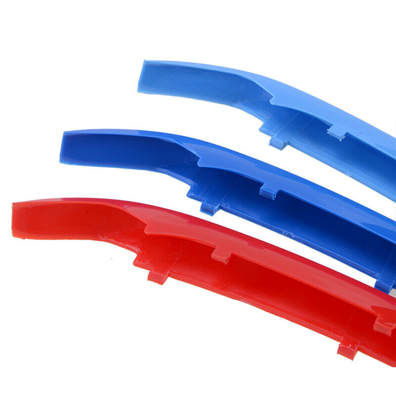 For BMW X1 F48 15-18 M-Color 8 Bars Front Kidney Grill Grille Cover Clips Strips