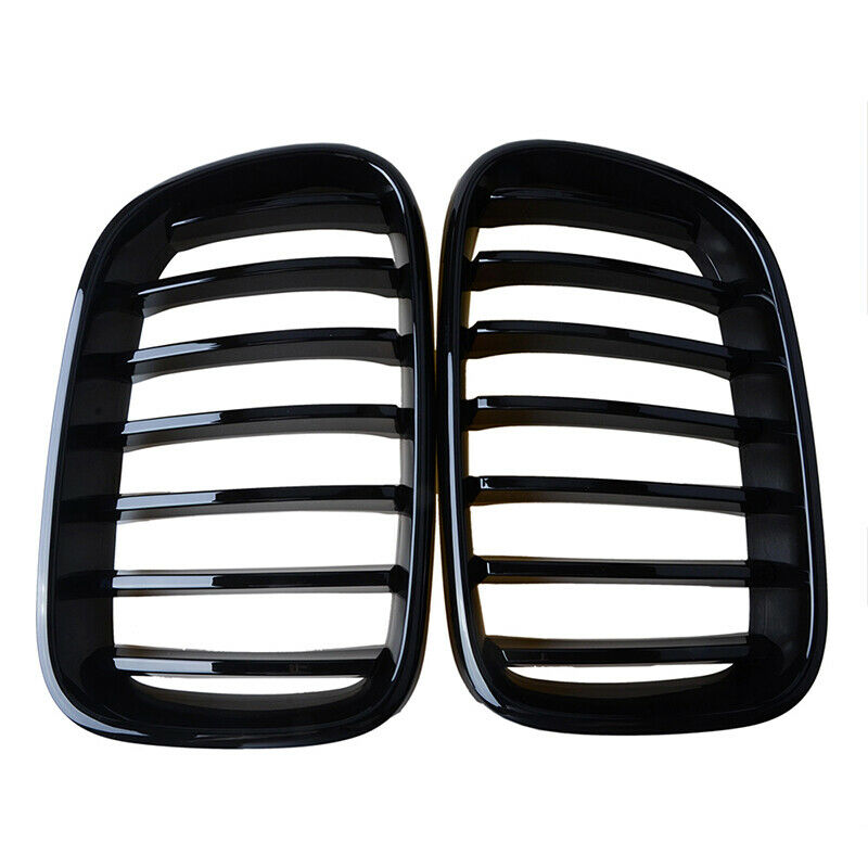 For BMW F25 X3 2011-2014 Front Bumper Kidney Grille Grill Gloss Black Dual Slats