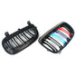 Gloss Black+M Color Dual Slat Front Kidney Grill For 03-07 BMW E81 E87 1 Series