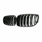 For 08-13 BMW E81 E82 E87 E88 1 Series Kidney Grill Grille Gloss Black Dual Slat