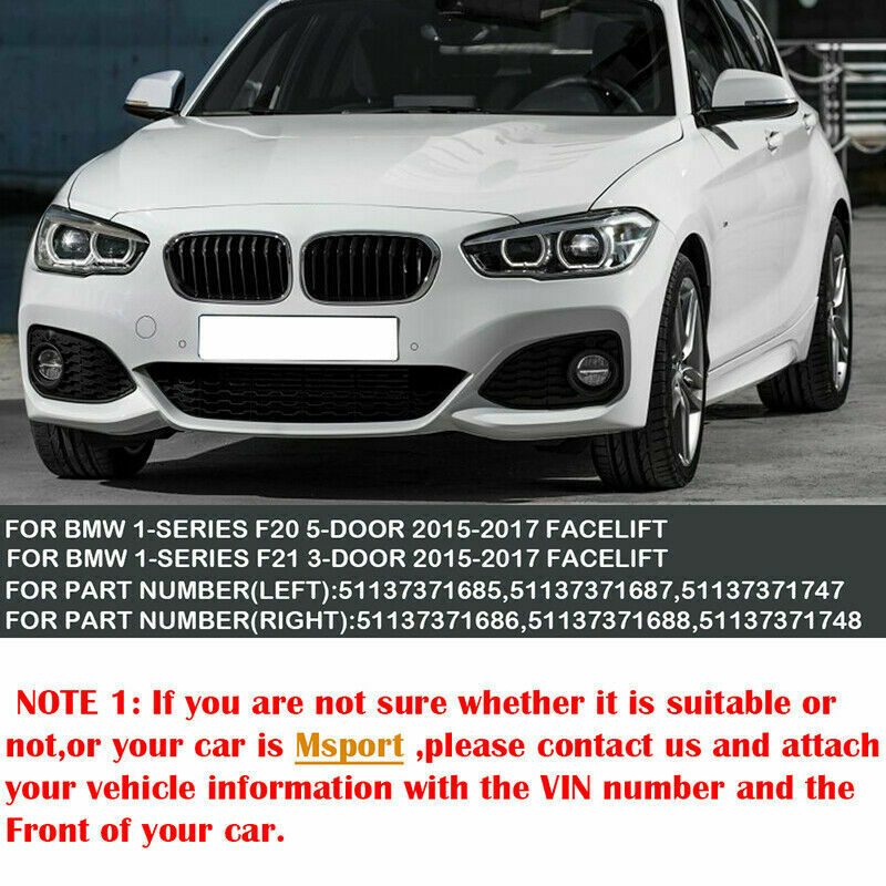 Front Kidney Grill Grille M-Color Twin Slat For BMW F20 F21 1 Series 2015-2018