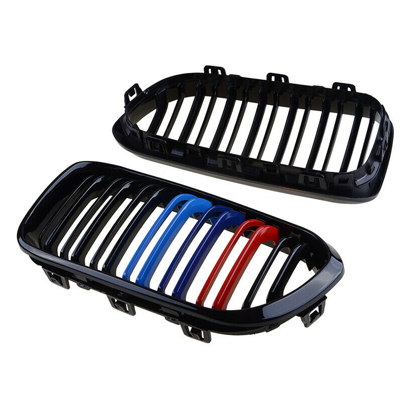 Front Kidney Grill Grille M-Color Twin Slat For BMW F20 F21 1 Series 2015-2018