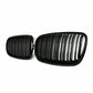 FRONT GLOSS BLACK BUMPER KIDNEY GRILLS GRILLES FOR BMW E70 E71 X5 X6 2007-2013