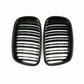 FRONT GLOSS BLACK BUMPER KIDNEY GRILLS GRILLES FOR BMW E70 E71 X5 X6 2007-2013