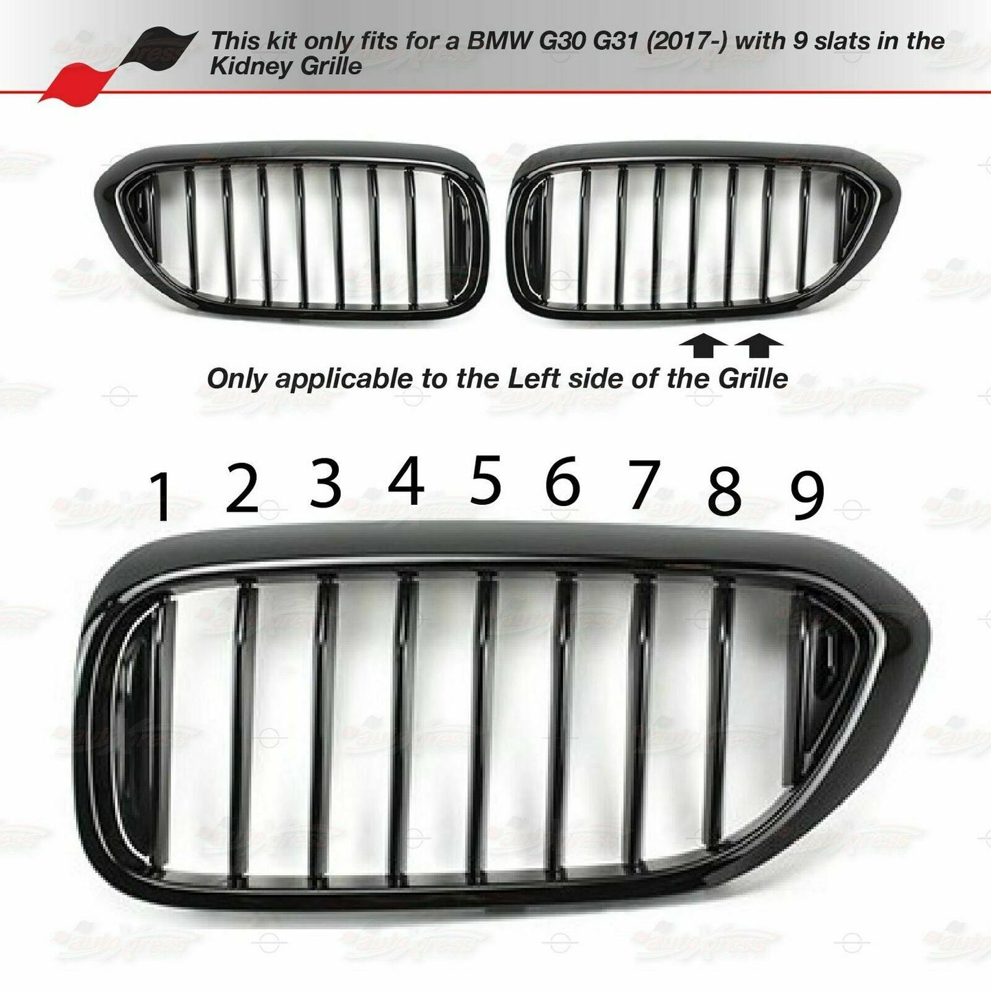 Set Grille Cover Clip Strip Trim For BMW 5 Series G30 G38 Accessories 2018-19 UK