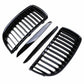 FOR BMW 3-SERIES E90 E91 05-08 PRE-LCI GLOSSY BLACK BUMPER KIDNEY GRILL GRILLES