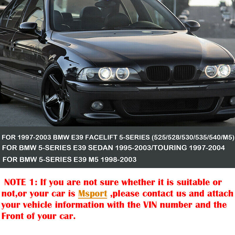 2x M Color Kidney Grille Grill Cover Fit For BMW E39 Facelift 5 Series 1997-2003