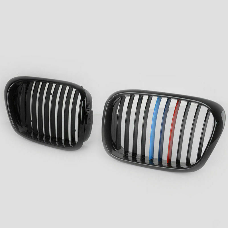 2x M Color Kidney Grille Grill Cover Fit For BMW E39 Facelift 5 Series 1997-2003