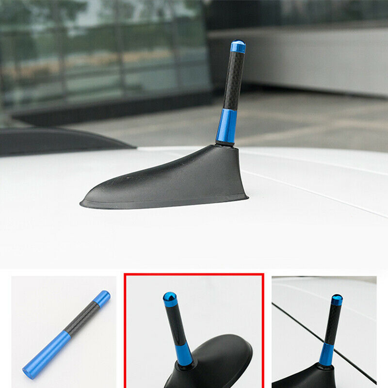 Universal Car Bee-sting Stubby Blue Carbon Fibre Aerial Ariel Arial AMFM 8cm