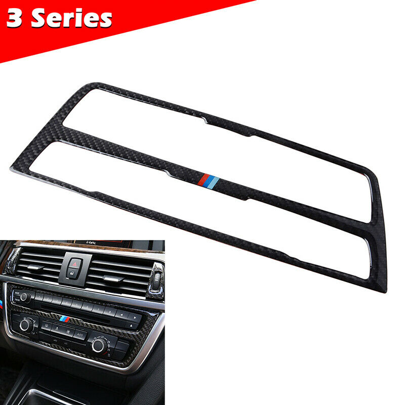 Real Carbon Fiber CD Control Panel Trim Decor For BMW 3 4 Series F30 F34