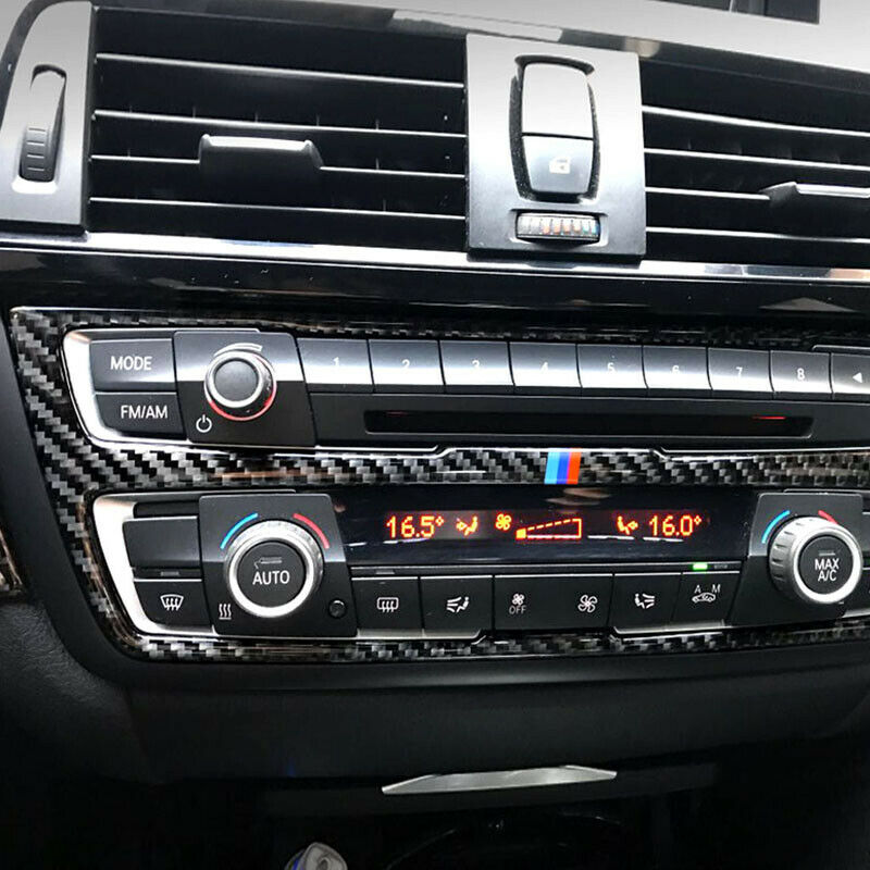 Real Carbon Fiber CD Control Panel Trim Decor For BMW 3 4 Series F30 F34