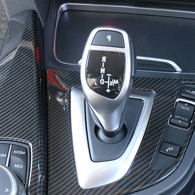 Carbon Fiber Trim Frame For BMW F30 F35 3 4 Series Gear Shift Knob Panel Cover A
