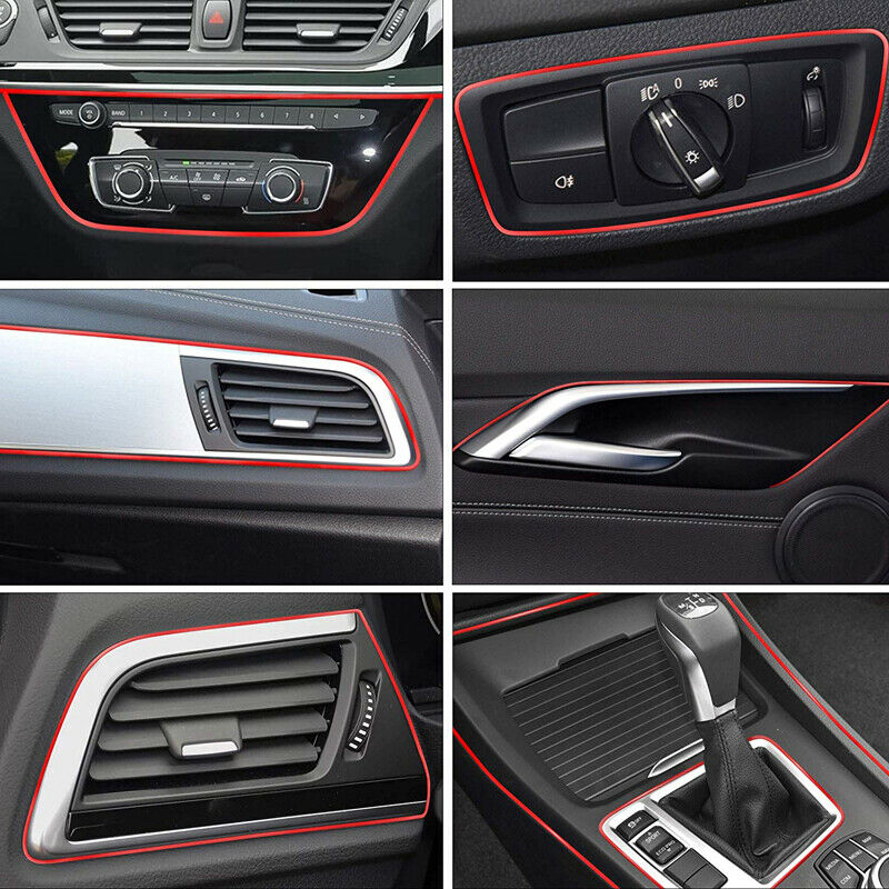 5M Red Chrome Car Auto Interior Exterior Decoration Moulding Trim Strip Line UK