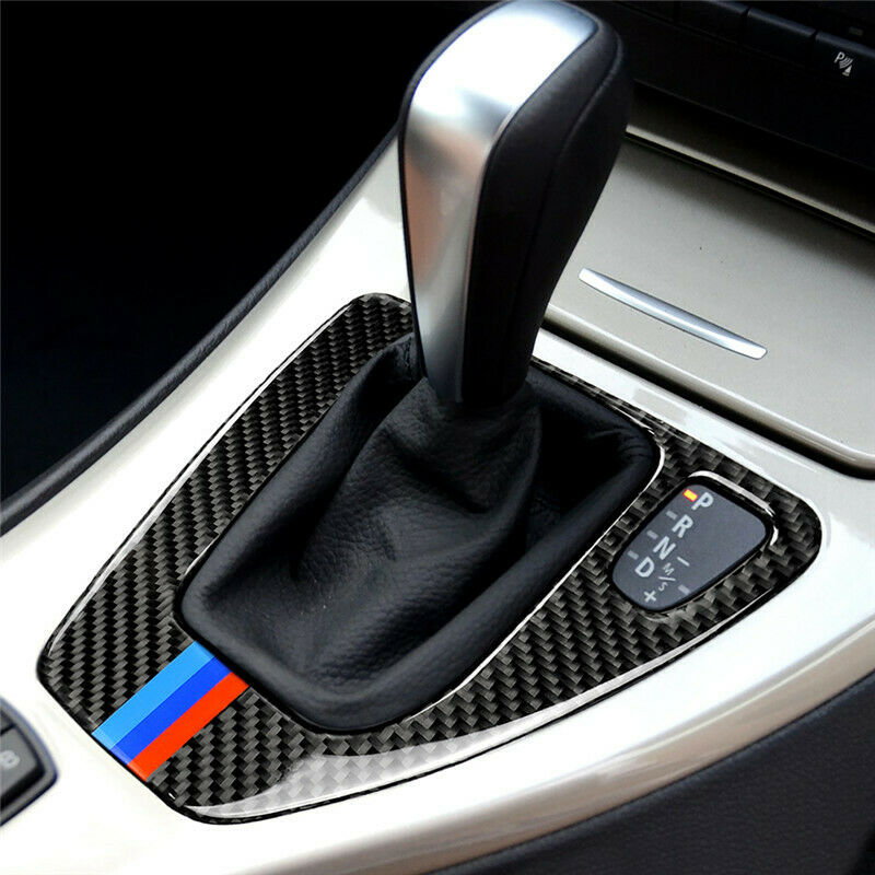 Carbon Fiber Interior Gear Shift Panel Cover Sticker Fits BMW 3 Series E90 E92